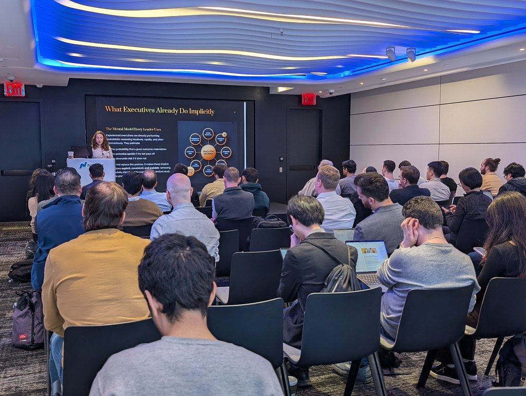 A session in a full room at AgentCon New York