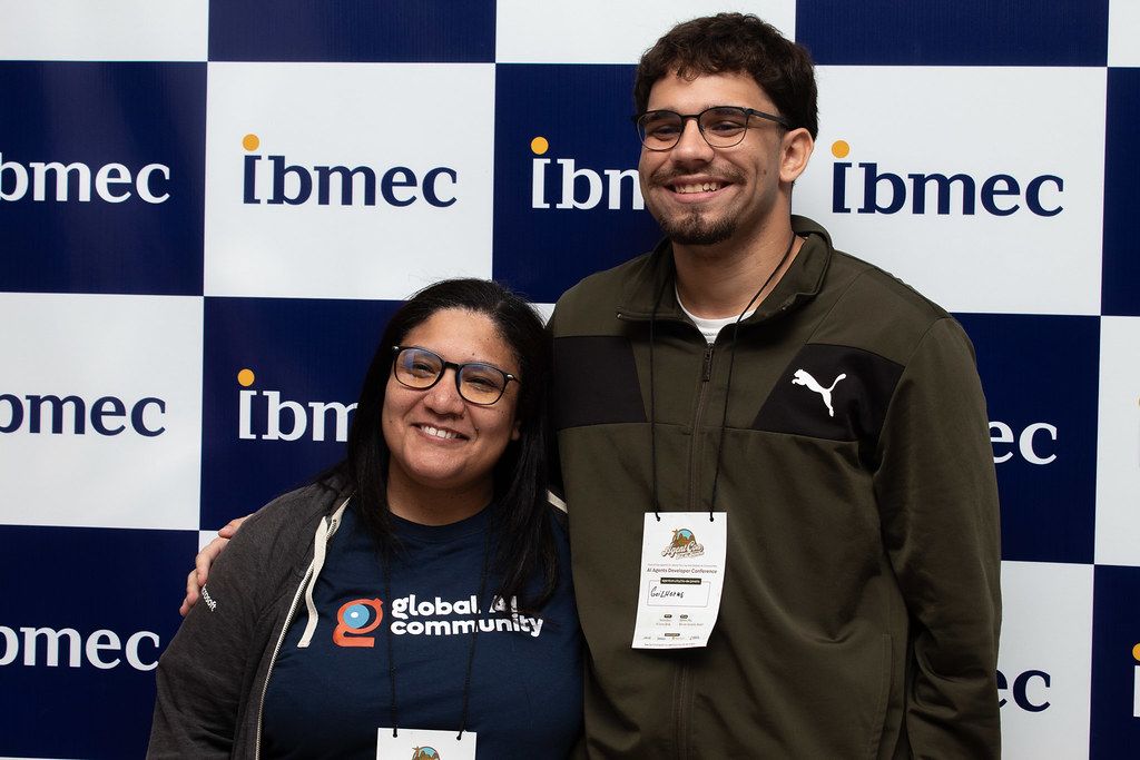 Two community members at AgentCon Rio de Janeiro
